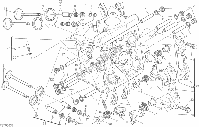 Todas las partes para Cabeza Horizontal de Ducati Monster 821 Dark Brasil 2016
